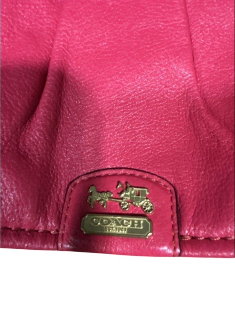 Coach Red Leather & Signature Canvas Madison Annabelle Shoulder Bag Satchel - Picture 7 of 10